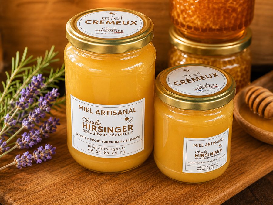 Pot de miel de Crémeux Hirsinger, en pleine nature
